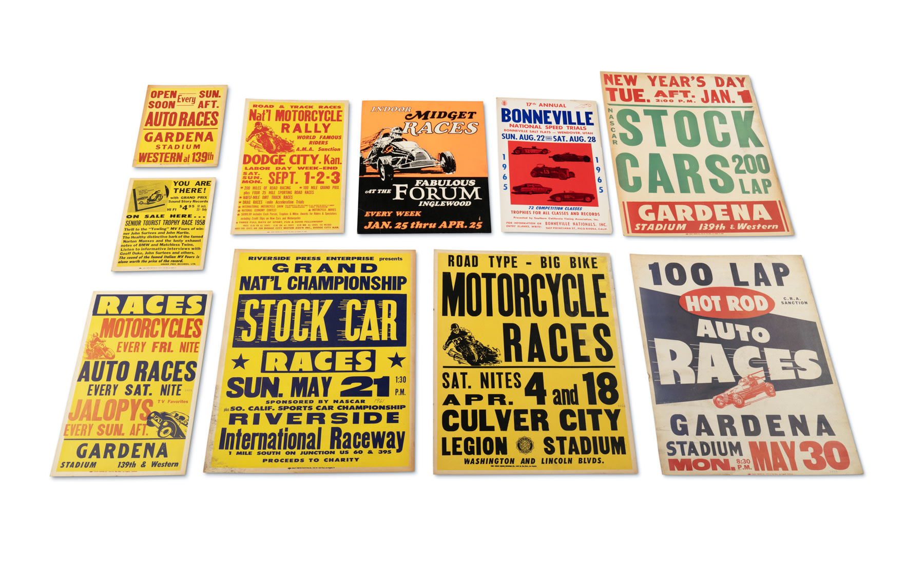 Assorted Cardboard Racing Promotional Posters