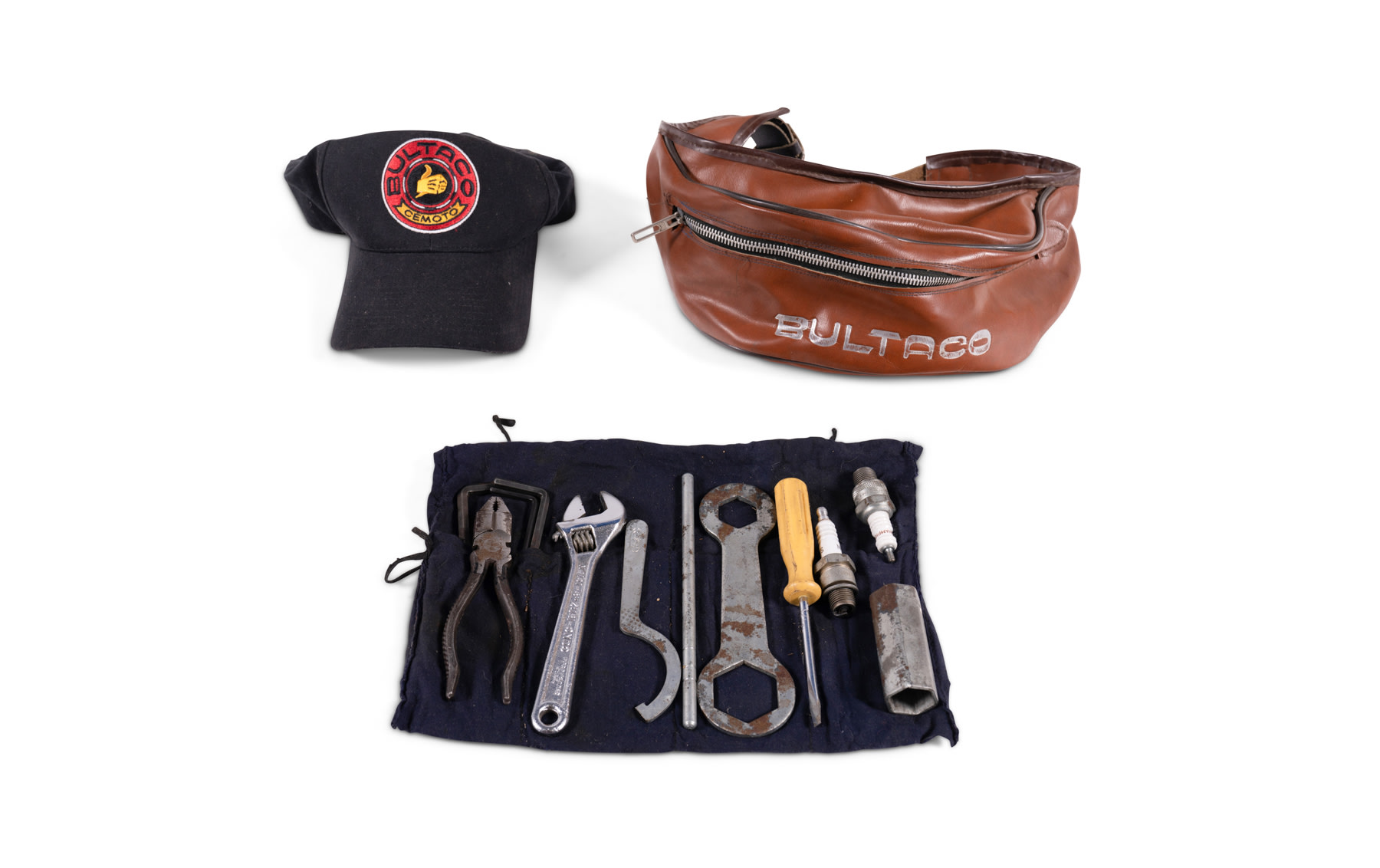 Bultaco Fanny Pack, Tool Kit, and Hat 