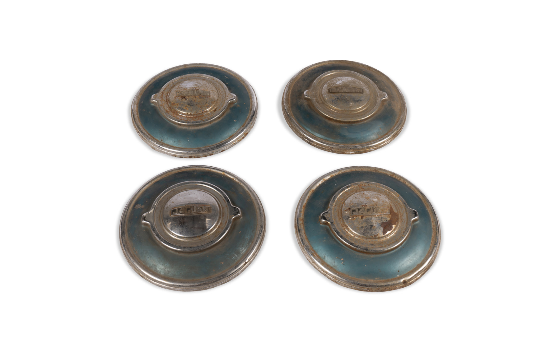 Set of Four Jaguar Hubcaps, c. early 1950s