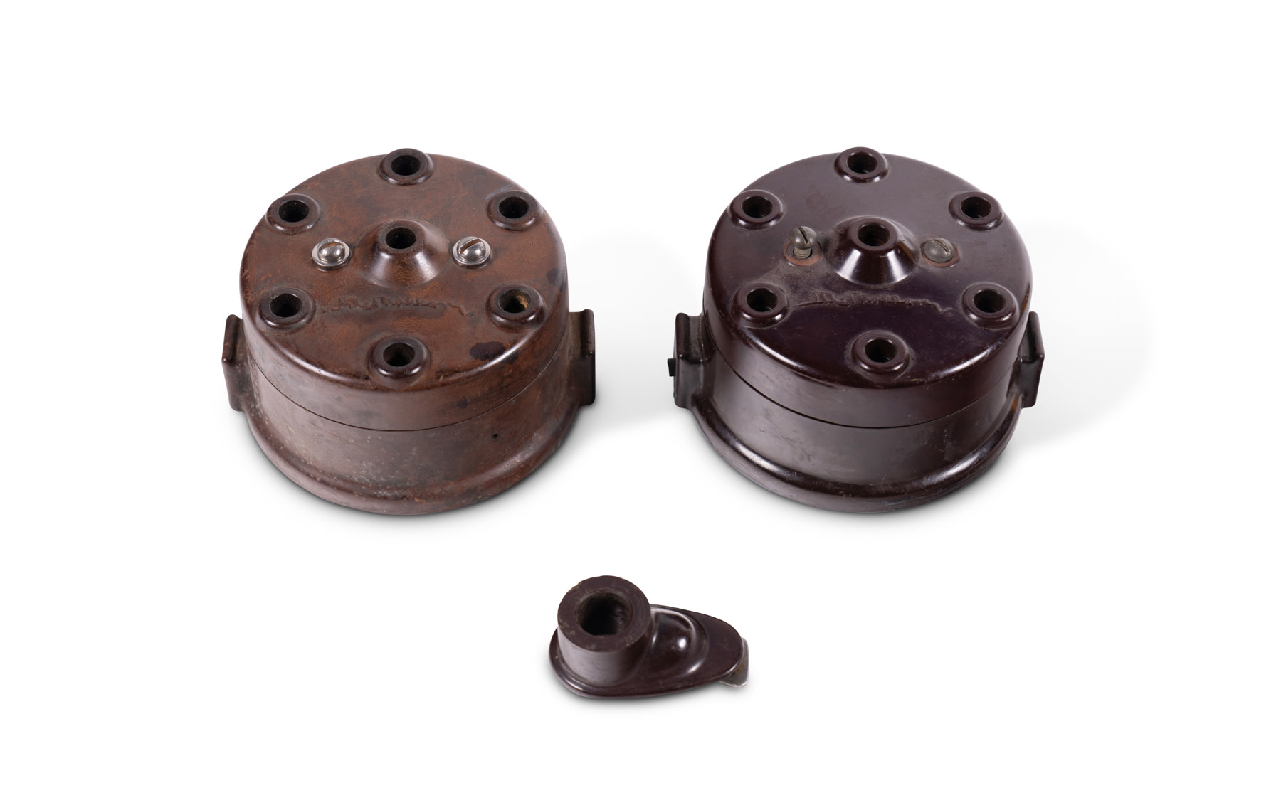 Pair of Mallory Six-Cylinder Distributor Caps