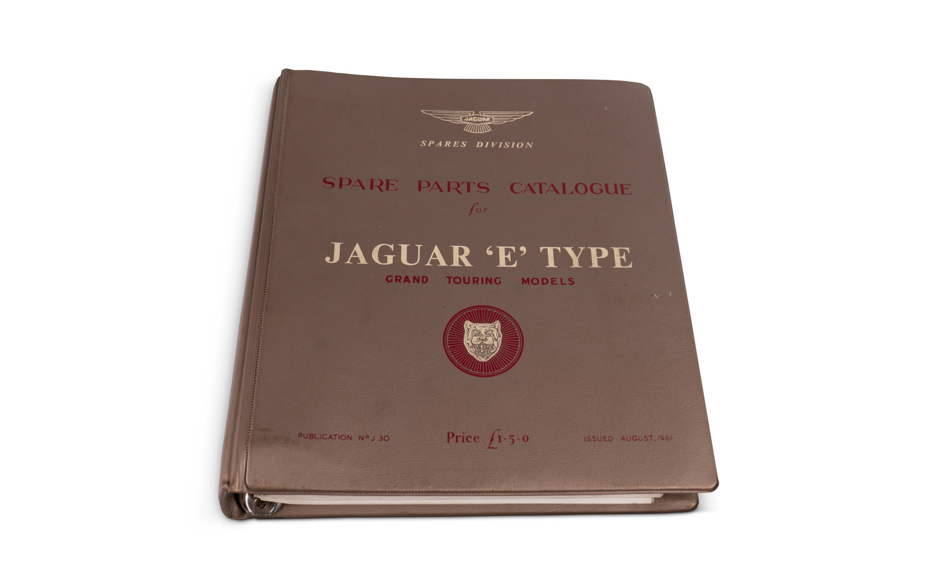 Spare Parts Catalogue for Jaguar 'E' Type, 1961
