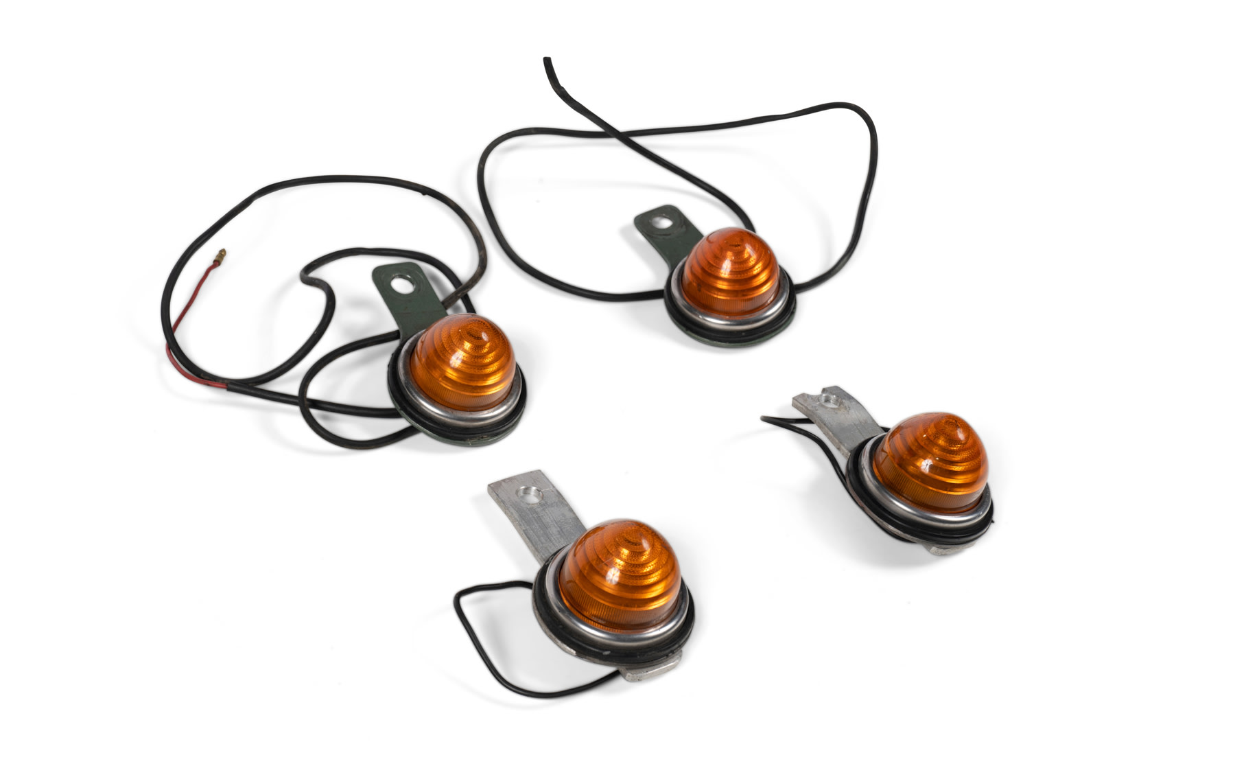 Four Amber Lens Marker Lights with Wiring