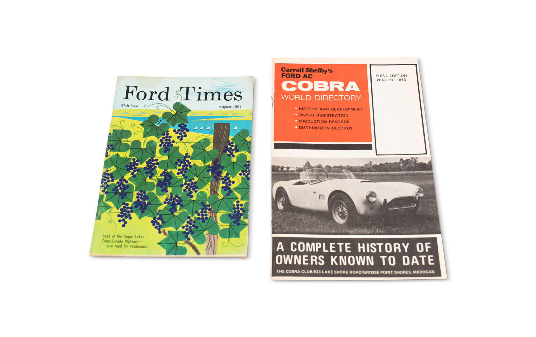First Edition Cobra World Directory and August 1964 Issue of Ford Times