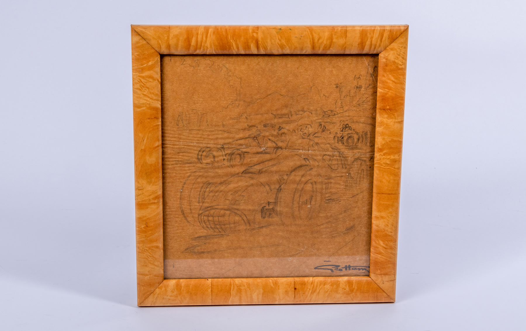 Original Pencil Artwork Depicting a Race in Progress by Géo Ham 