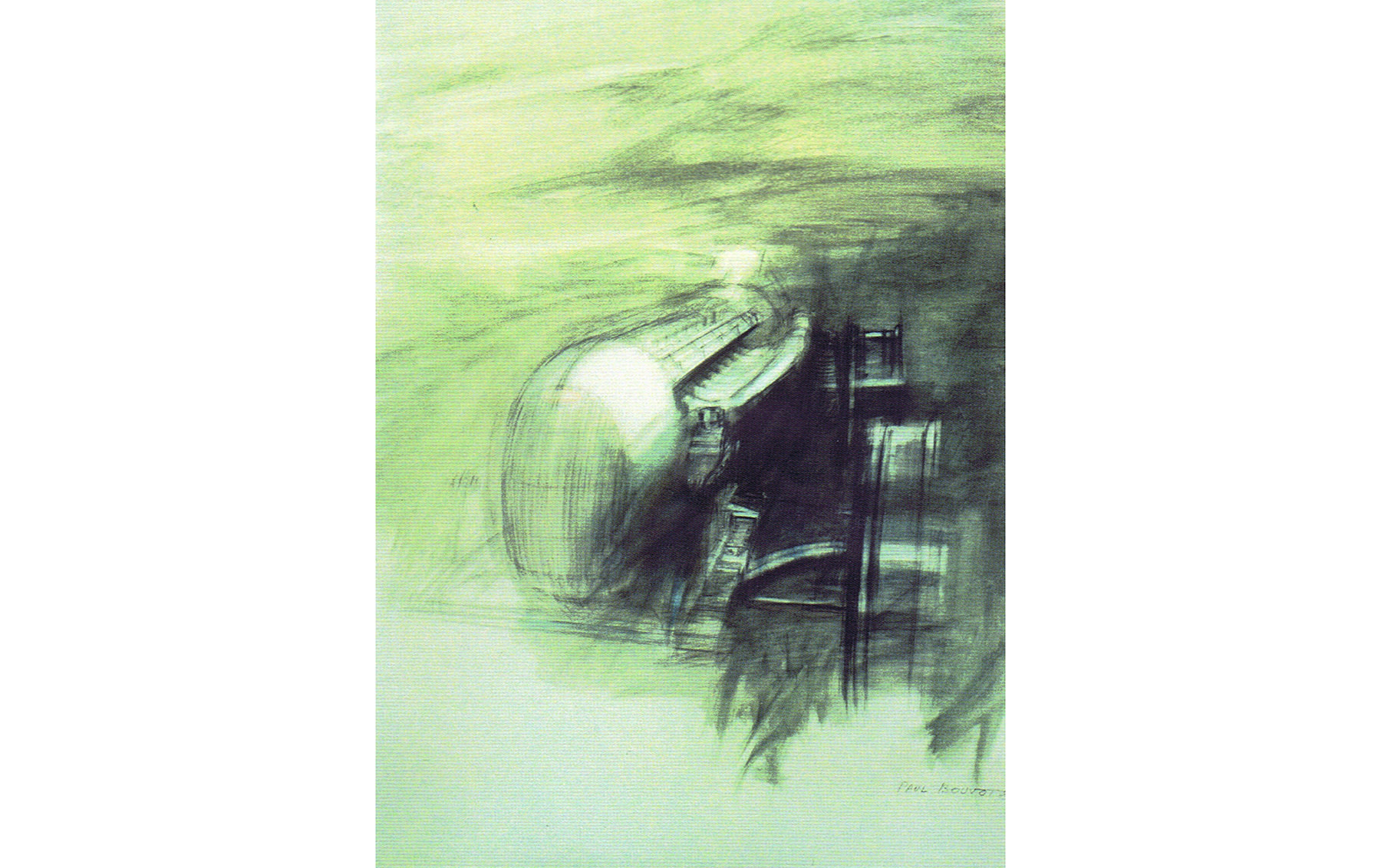 Grand Prix Bugatti, Original Artwork by Paul Bouvot, 1987