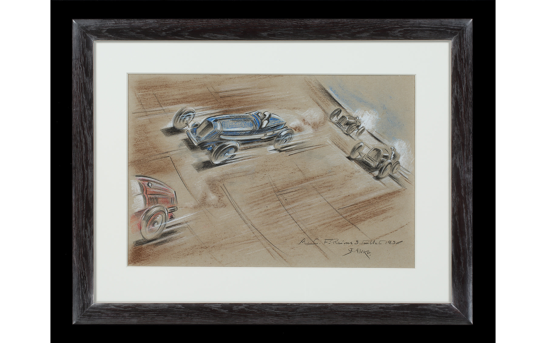 1934 French Grand Prix (Grand Prix de l'ACF), Original Artwork by W. Janko, c. 1934