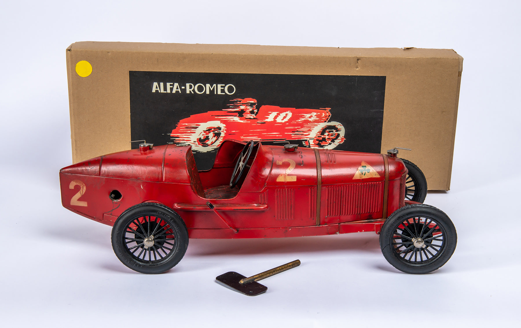 Red Alfa Romeo P2 Tinplate Toy by CIJ, c. 1928