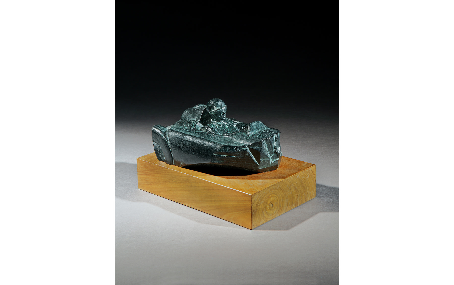 Bronze Sculpture of Fangio in a Lancia D50 by Emmanuel Zurini, 1995 