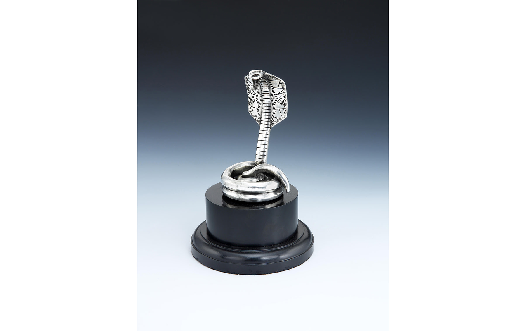 Silvered Bronze Cobra Car Mascot by Henri Rischmann, 1925