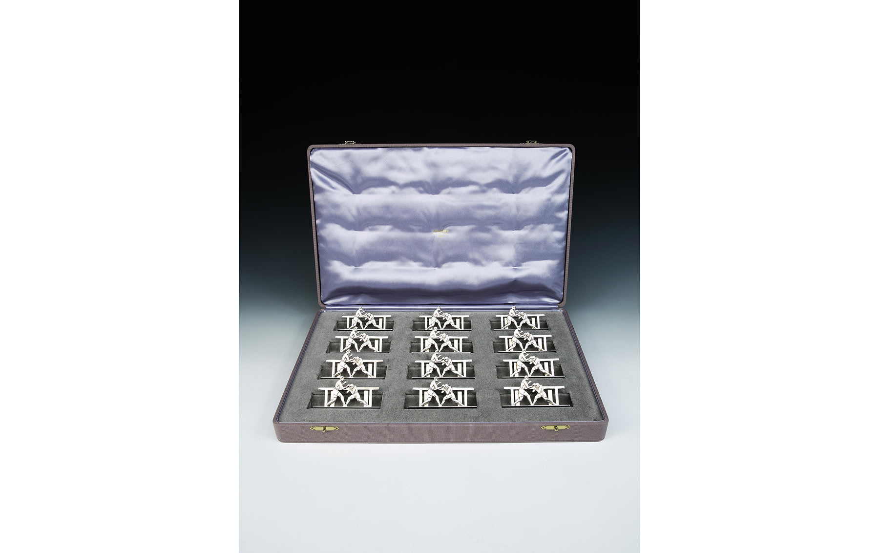 Set of 12 Sterling Silver Place-Card Holders by Hermès Paris, c. 1950s