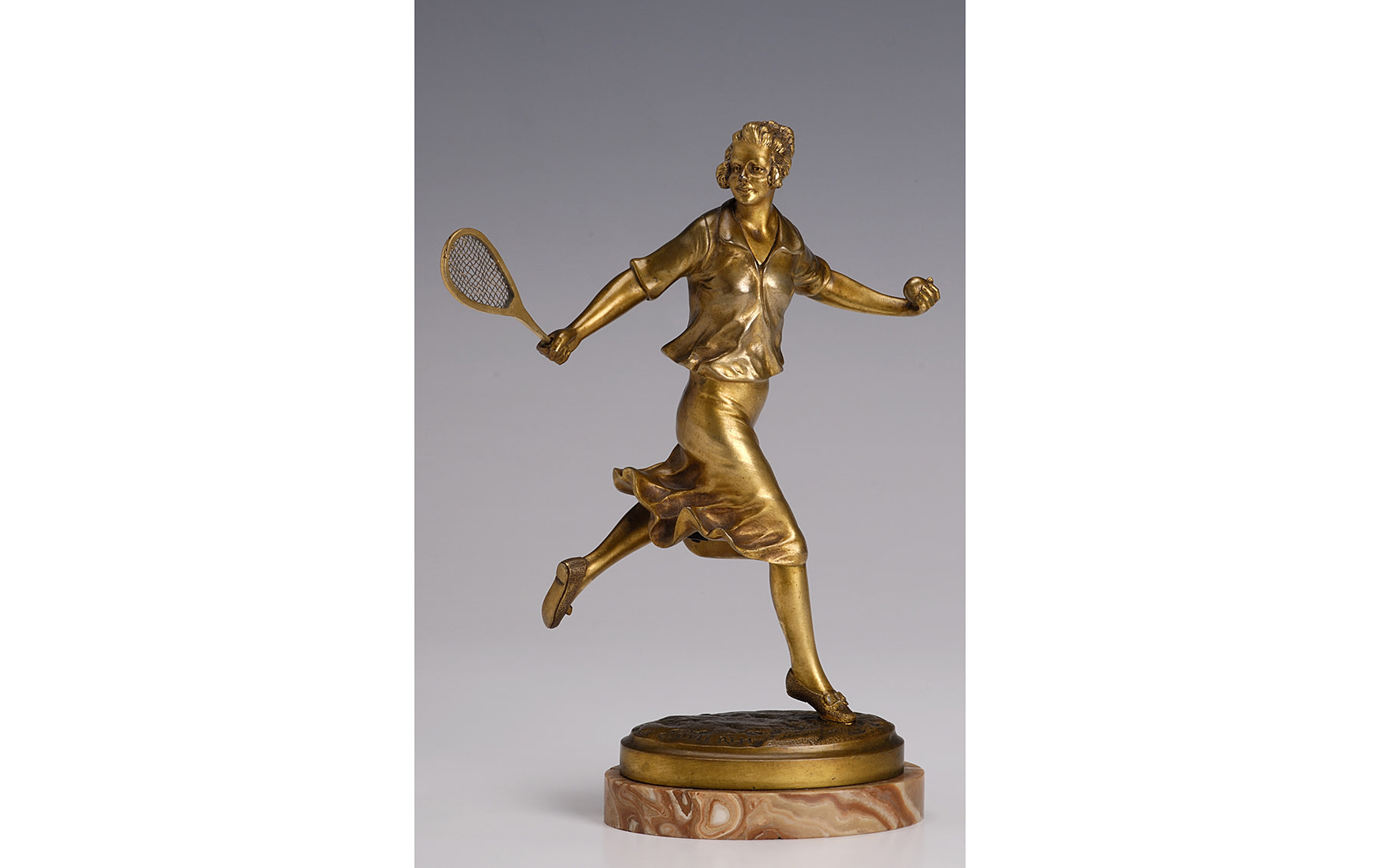 Bronze Figure of a Female Tennis Player, by Georges Omerth, c. 1920
