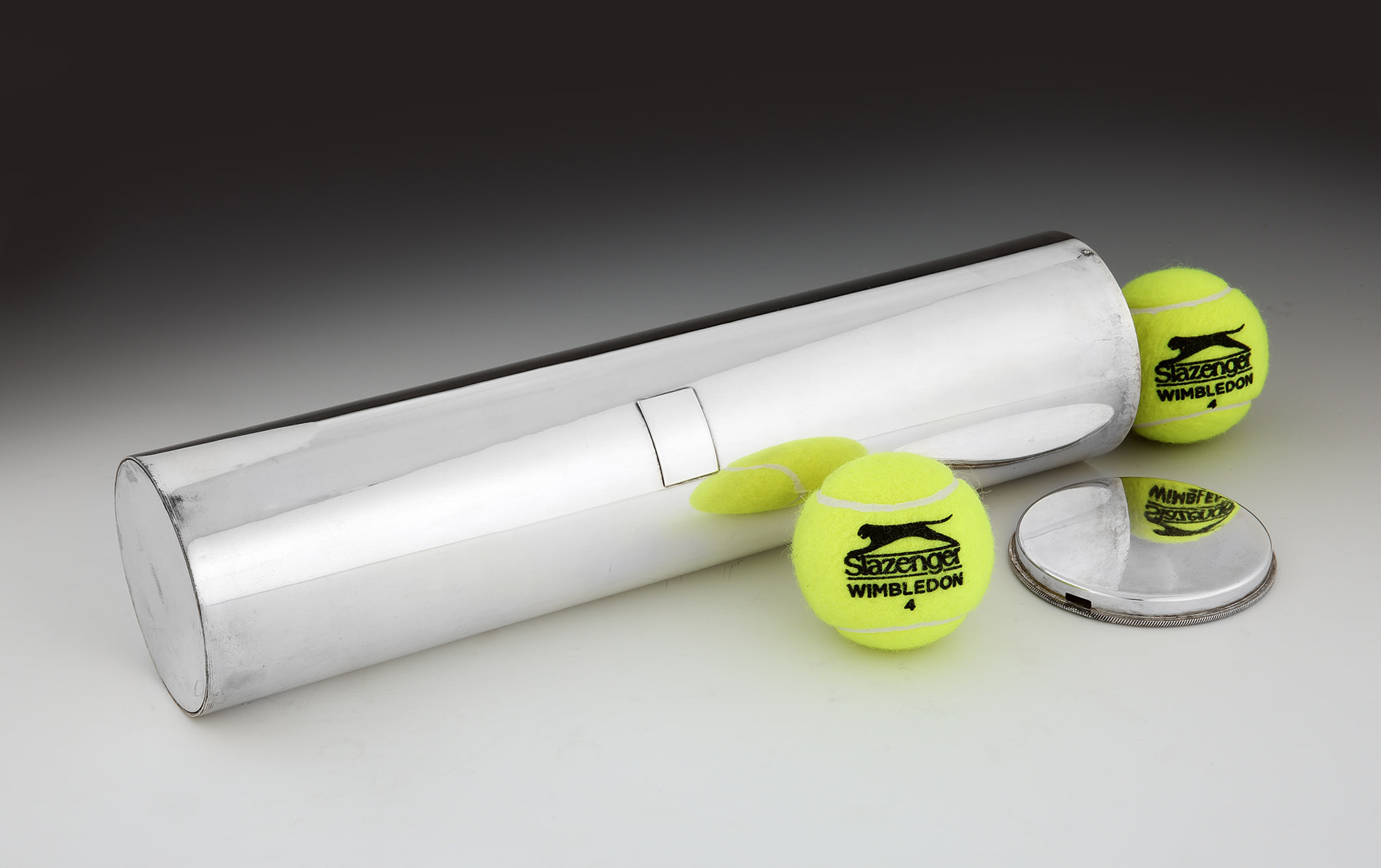 Silver-Plated Tennis Ball Canister, by Hermès Paris, 1960s