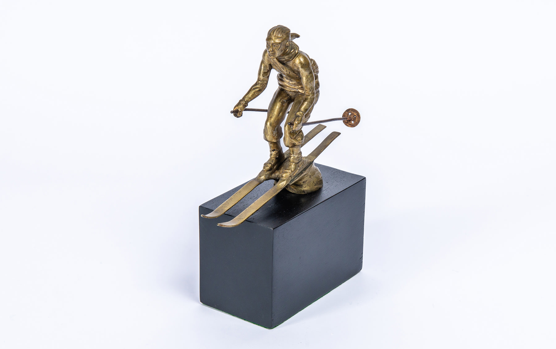Bronze Car Mascot in the Form of a Downhill Skier, by Louis Lejeune, c. 1925
