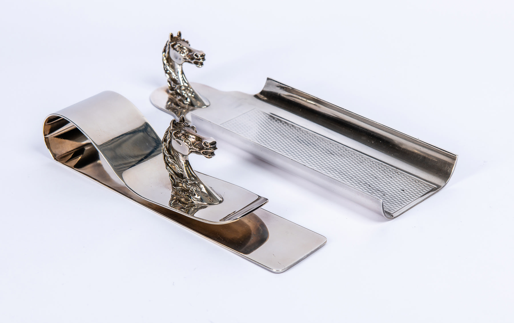 Hermès Paris Silver-Plated Paper Holder and Pen Tray, c. 1950s