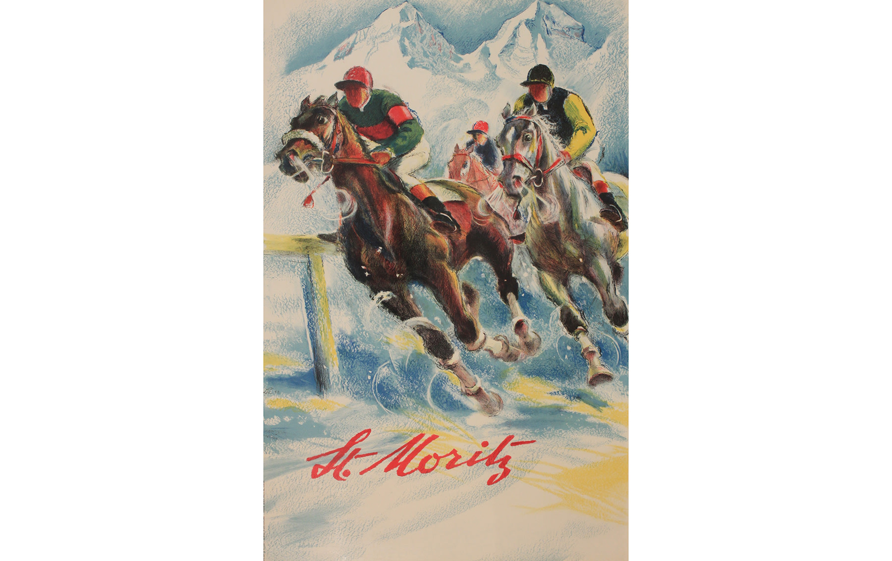 Horseracing in St. Moritz Poster, by Hugo Laubi, 1937