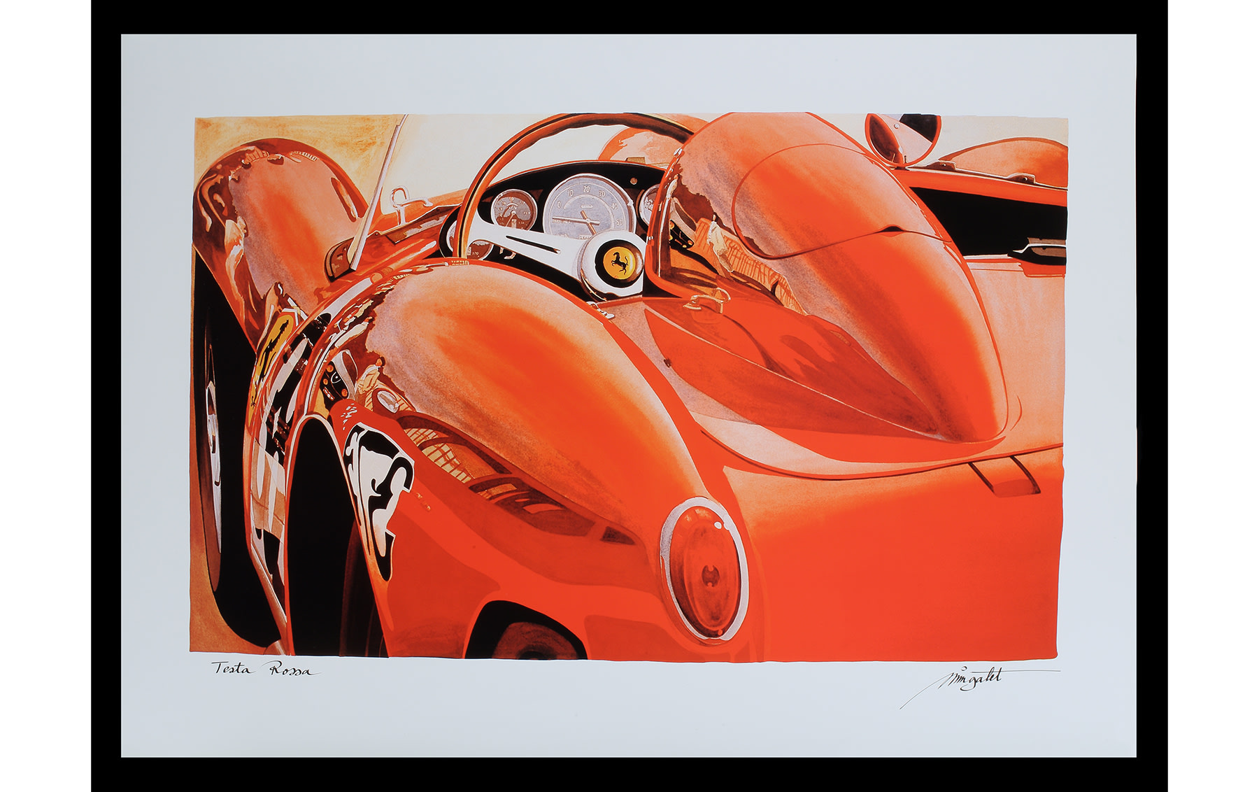 Ferrari 250 Testa Rossa Lithograph, by Alain Mirgalet, 1985