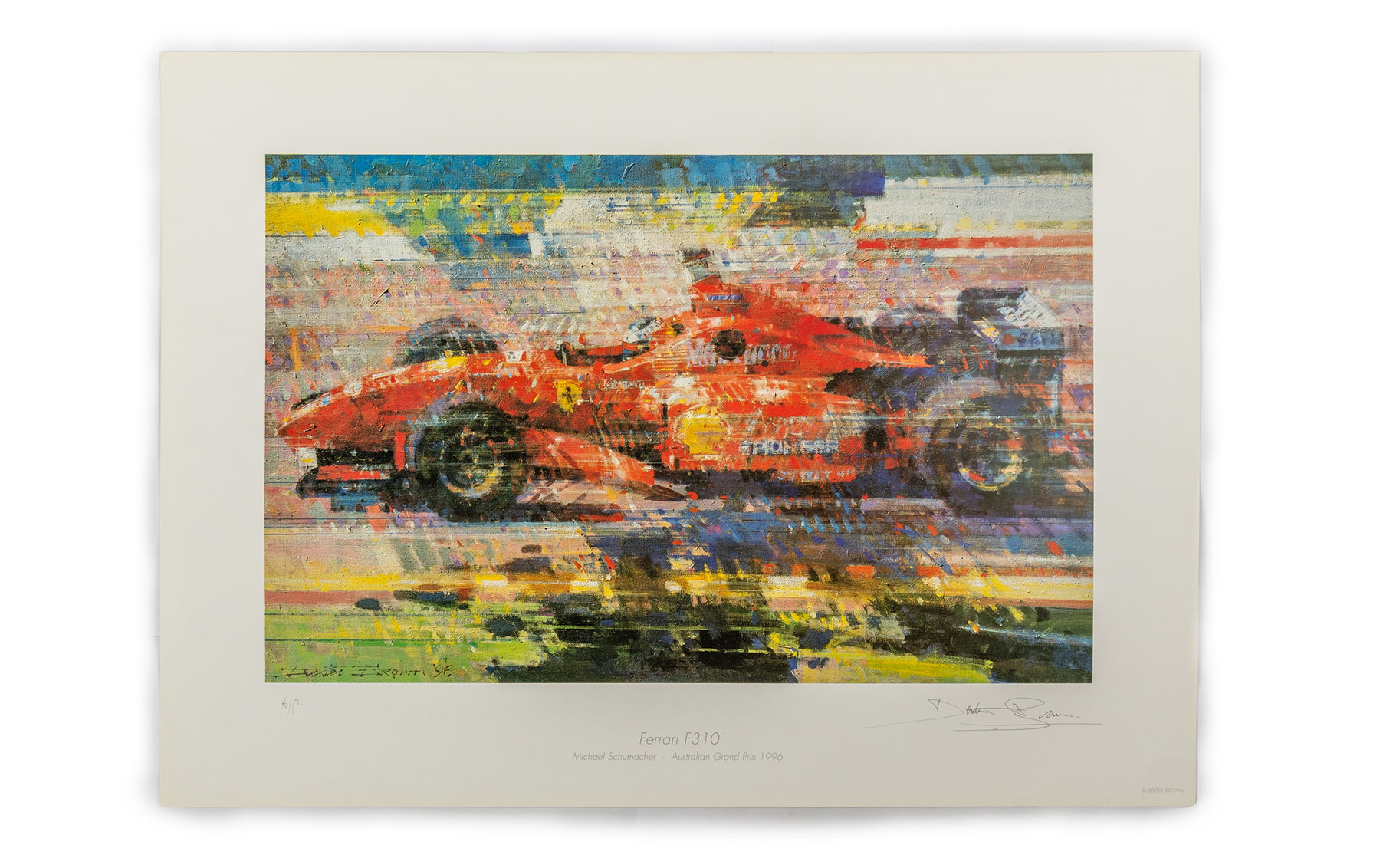 Group of Four Ferrari Lithographs, by Dexter Brown, 1990s