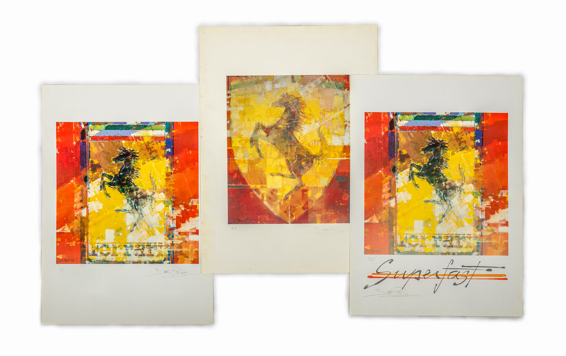 Three Cavallino Rampante Lithographs, by Dexter Brown, 1990s