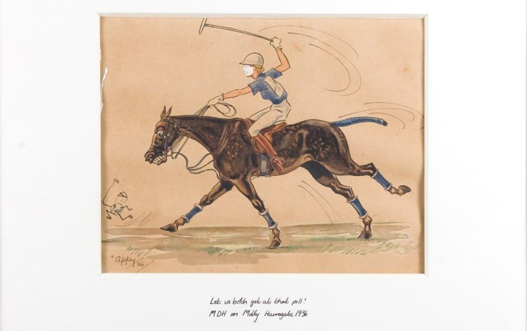 Three Sketches of Ladies Playing Polo, by Appy, 1936