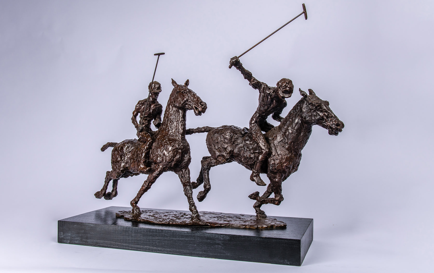 Bronze of Two Polo Players, by Gach, 1957