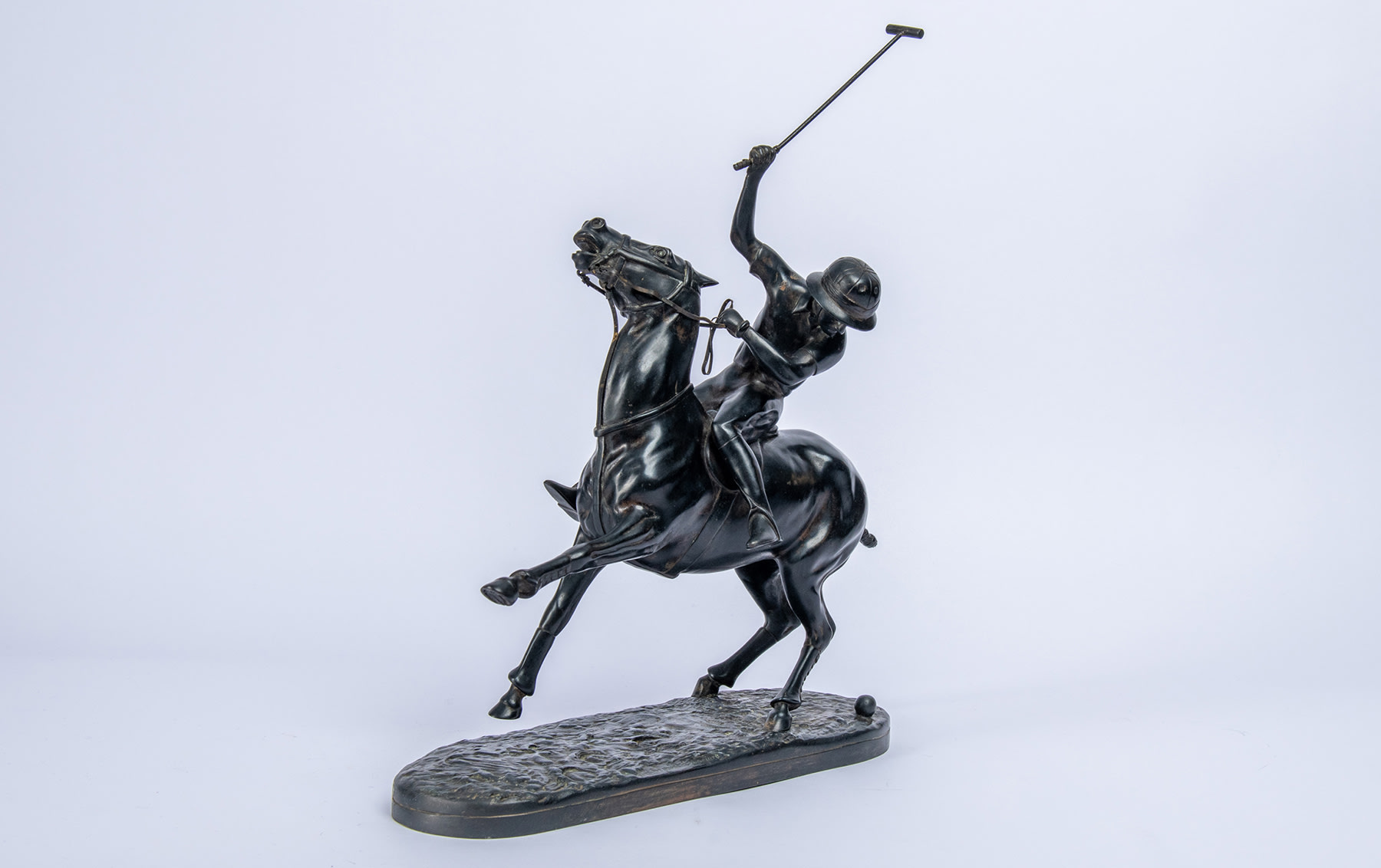 Bronze of a Polo Player, by Yvan Benoist-Gironière, c. 1955