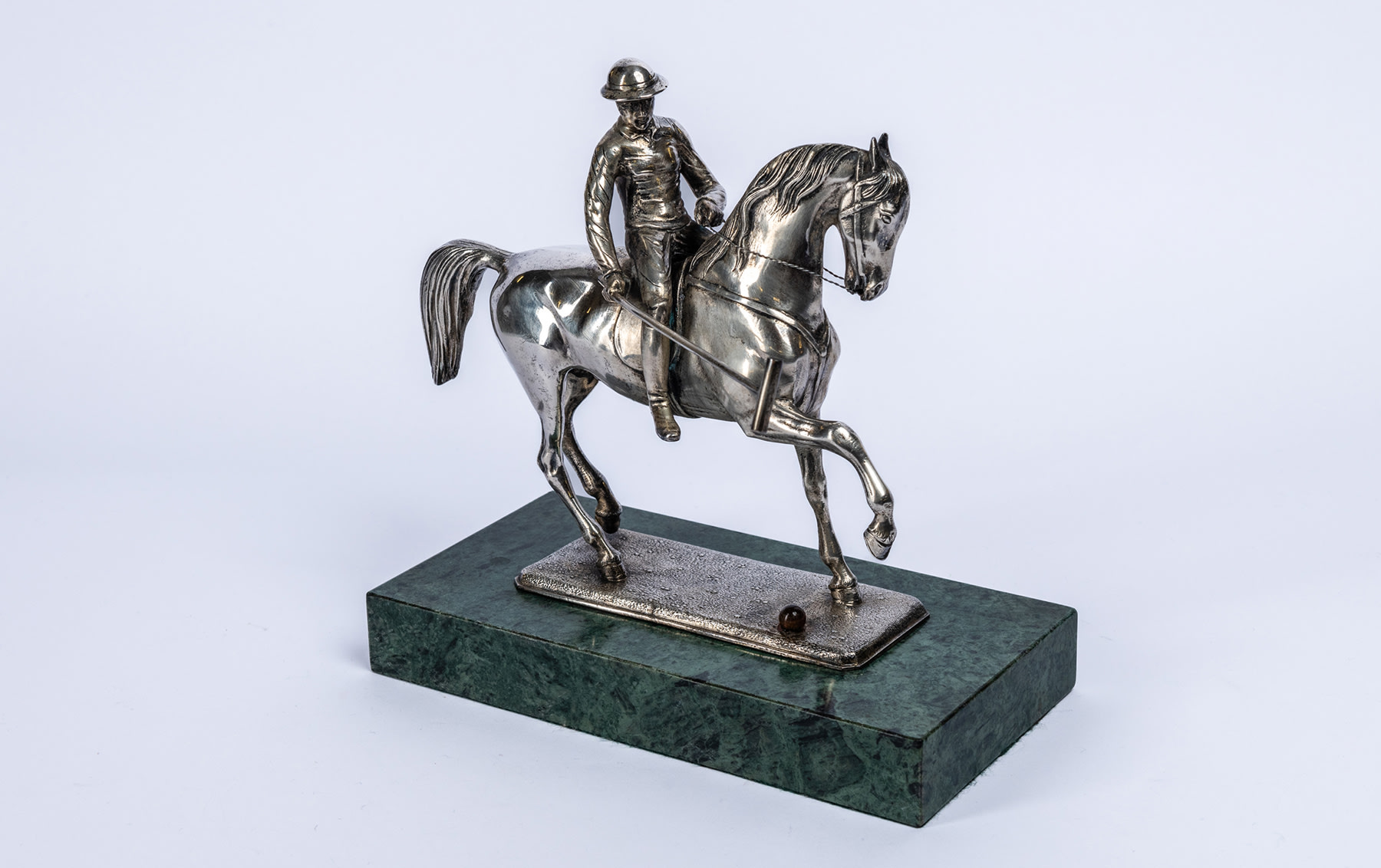 Silver Sculpture of a Polo Player, 1930