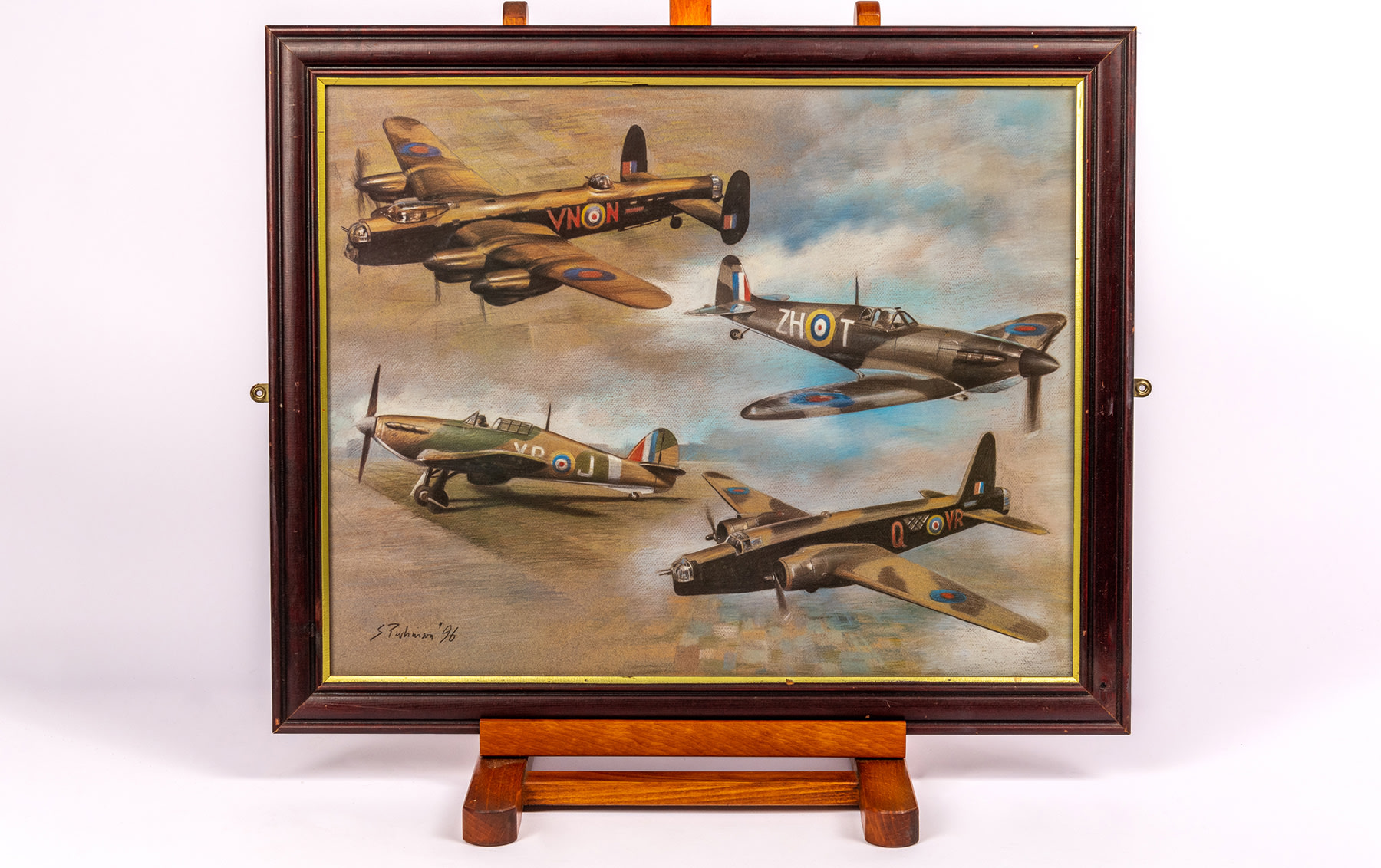 Collection of Framed Battle of Britain Aviation Artworks and Lithographs