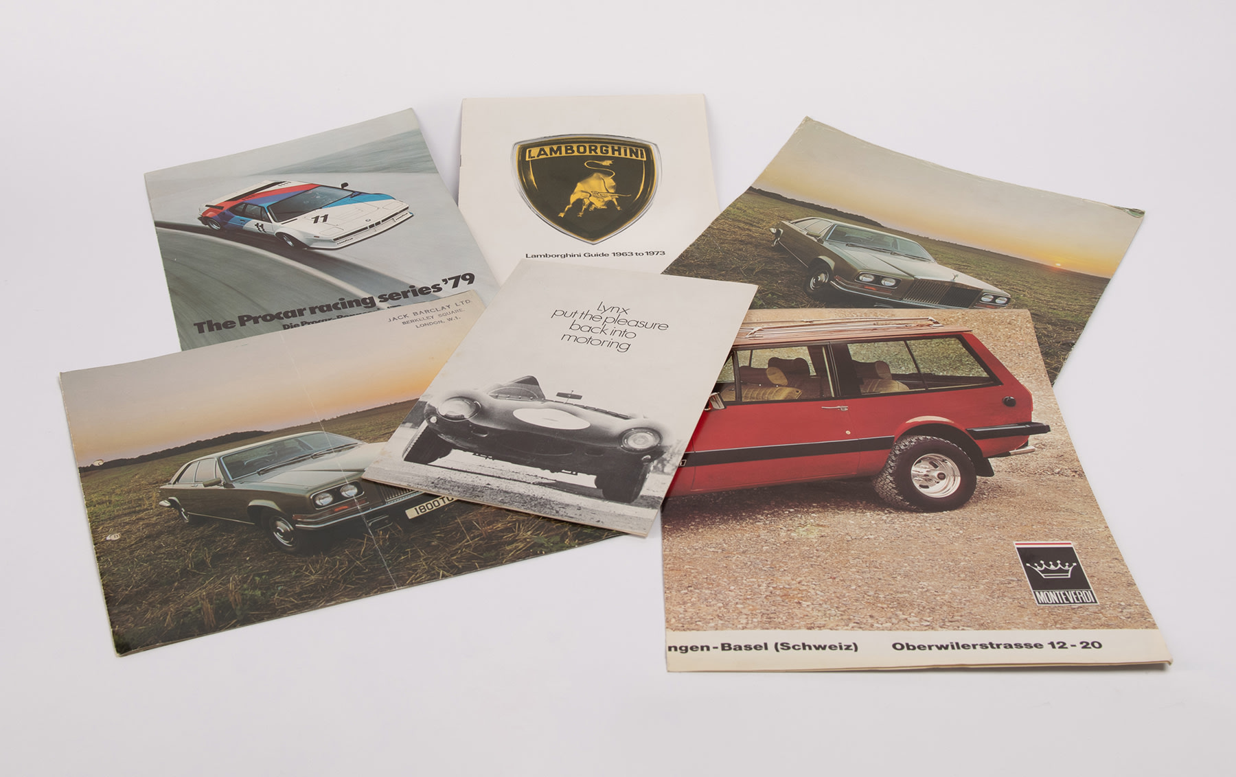 Various Sales Brochures Including for an Aston Martin DB4GT