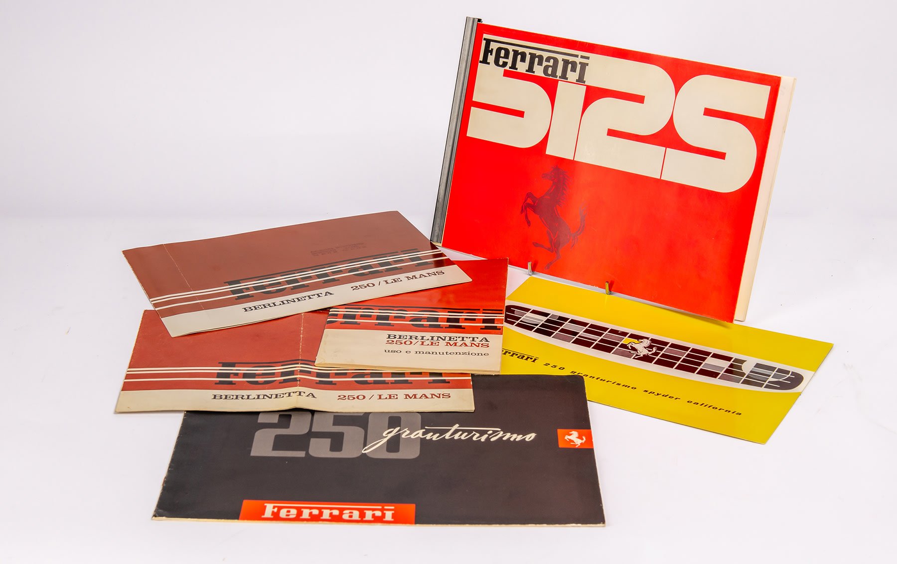 Ferrari 250 Sale Brochures and Rare Ferrari 512S Instruction Manual 