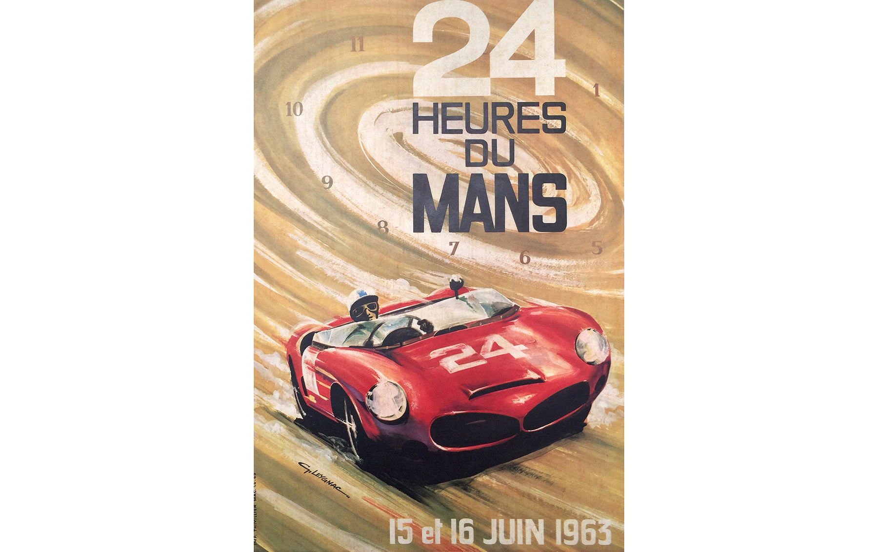 Le Mans 24 Hour Race Poster, by G. Leygnac, 1963 