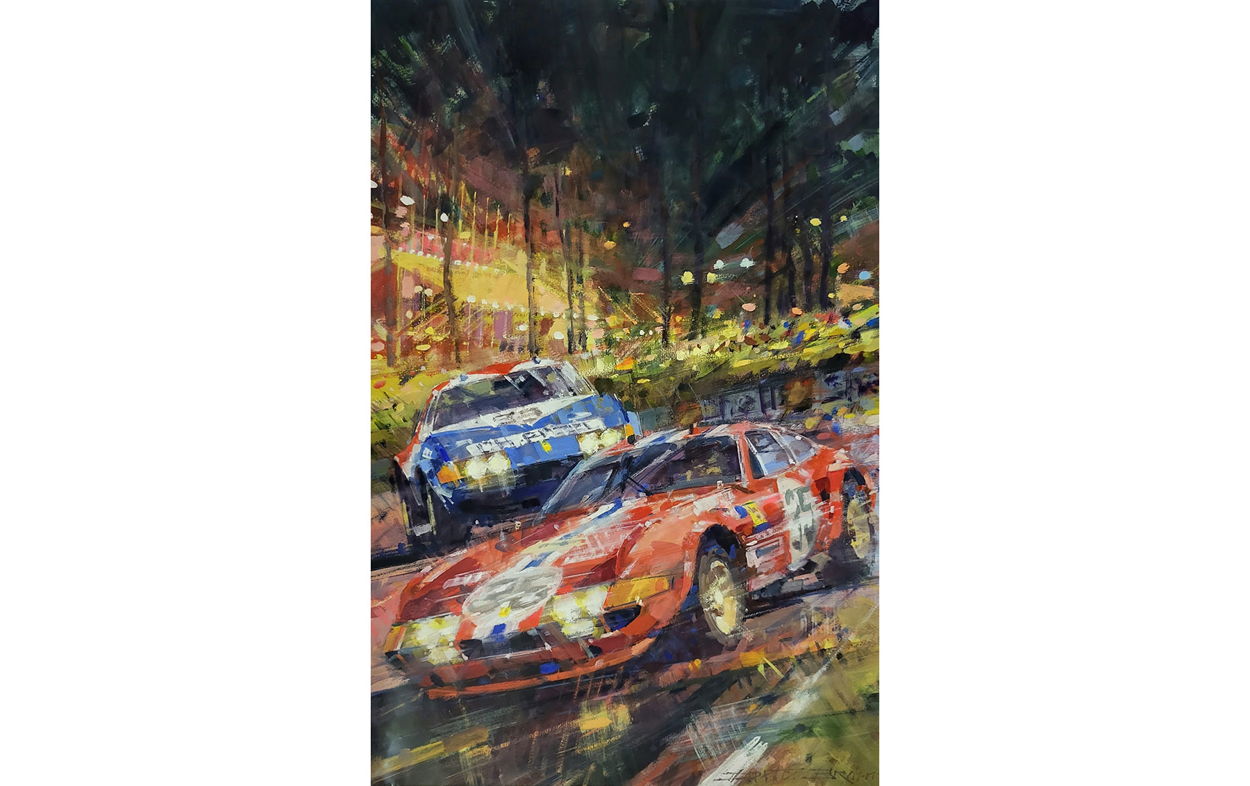 1972 Le Mans 24 Hours, Original Gouache on Artboard, by Dexter Brown