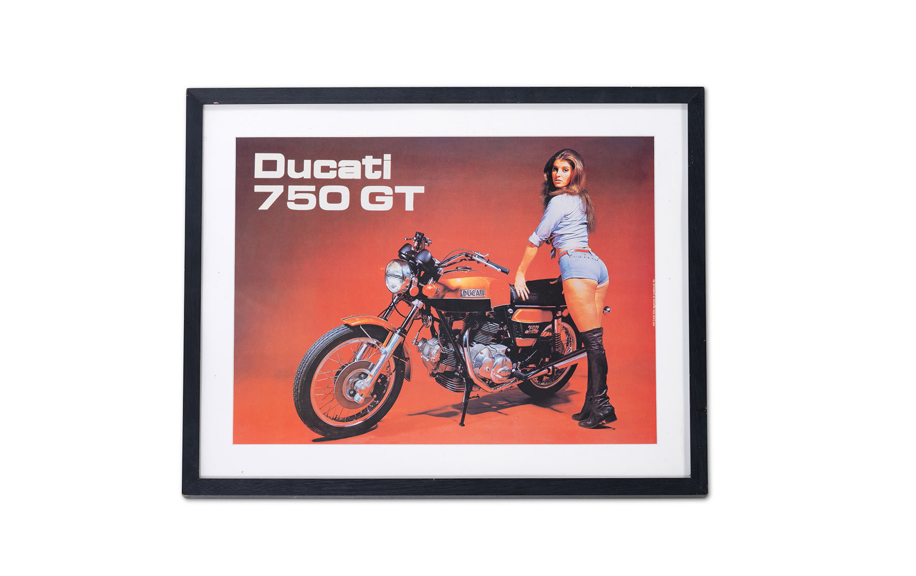 Ducati 750 GT with Model Poster