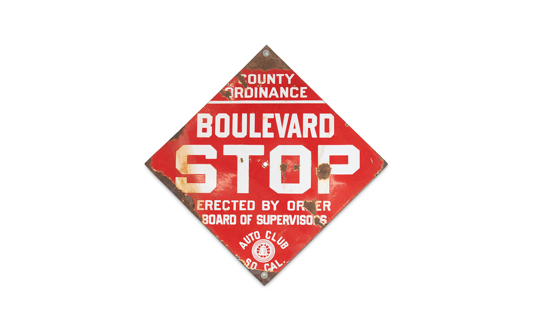 Automobile Club of Southern California Boulevard Stop Sign