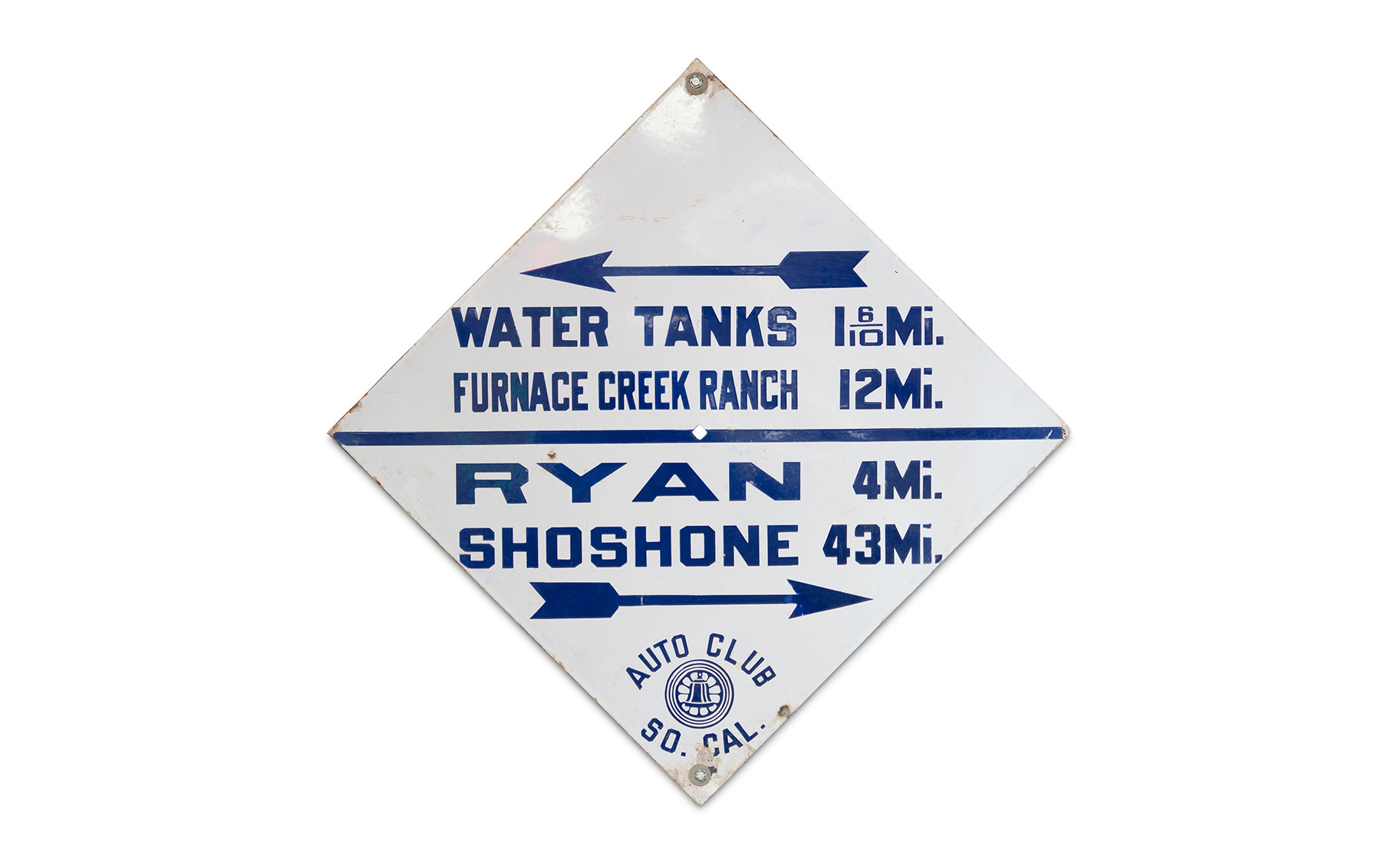 Automobile Club of Southern California Road Mileage Sign