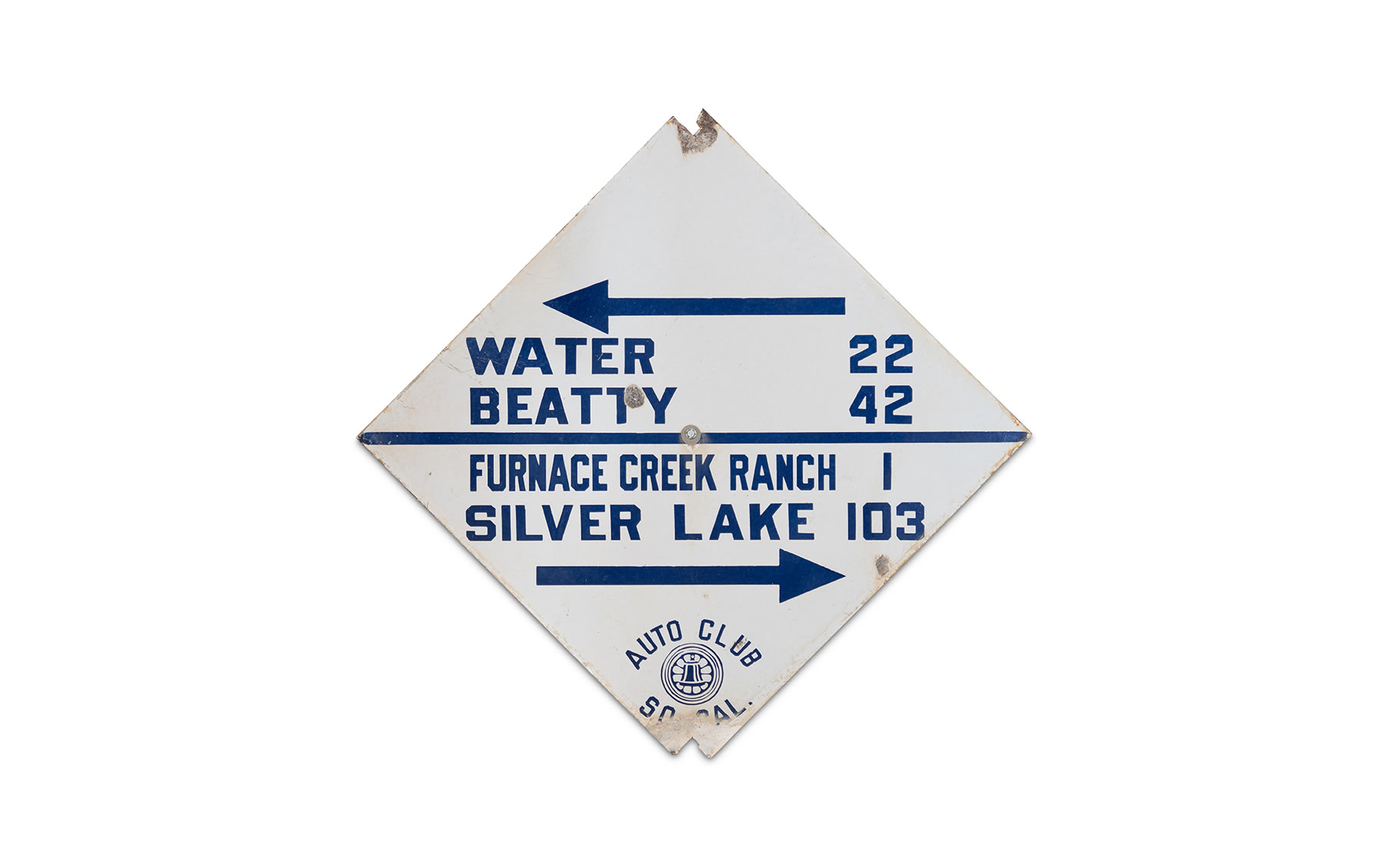 Automobile Club of Southern California Road Mileage Sign