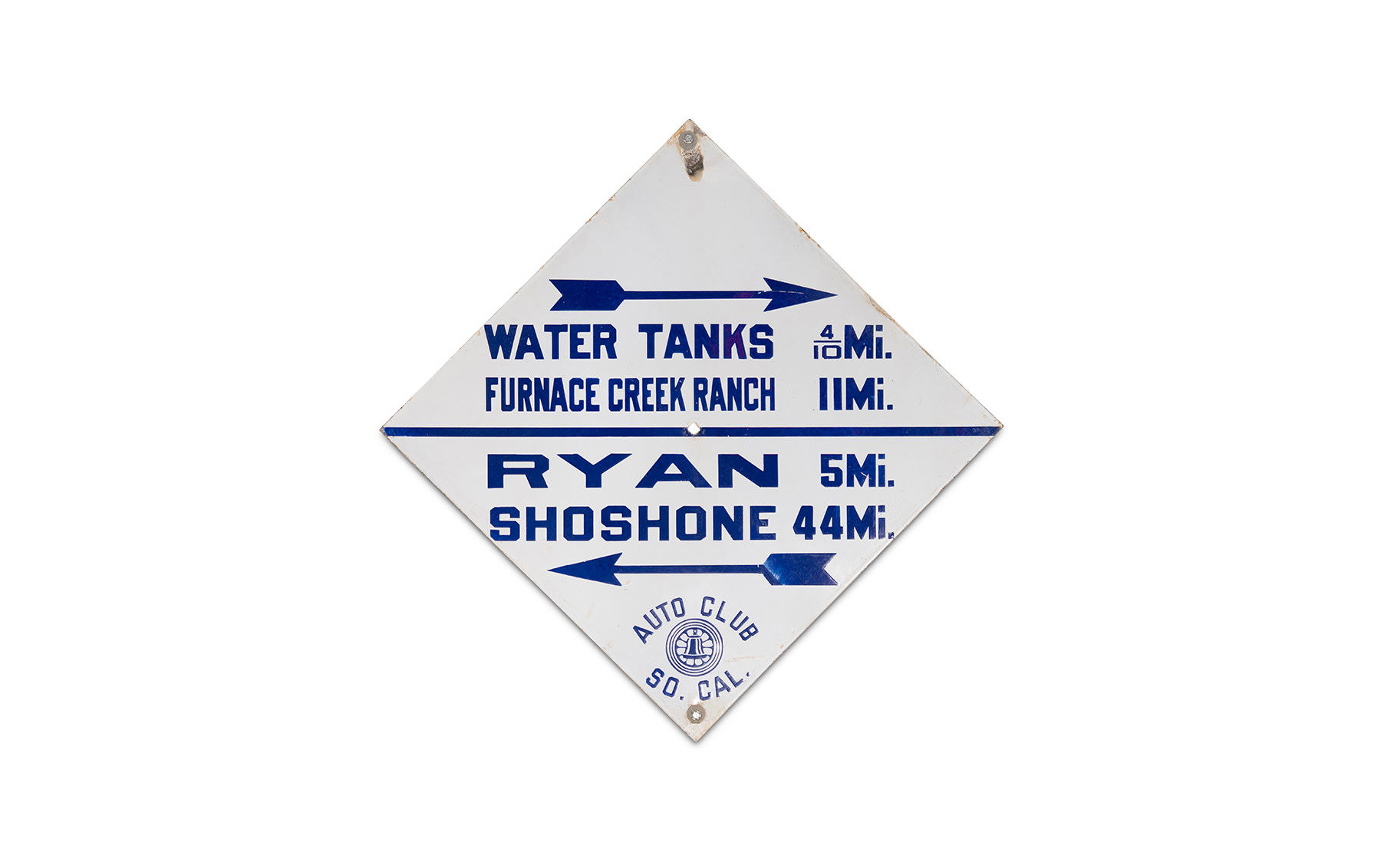 Automobile Club of Southern California Road Mileage Sign