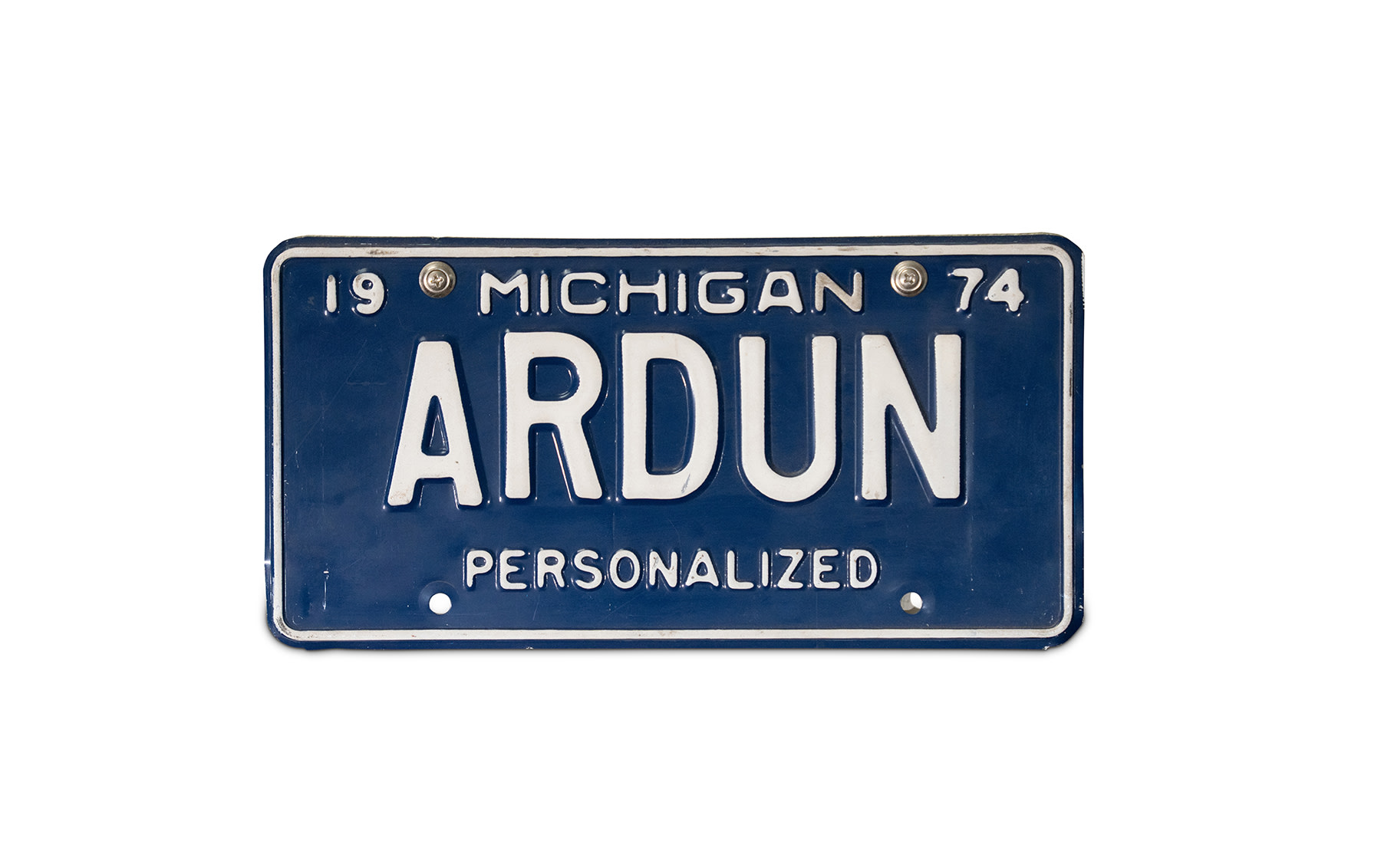 Personalized 1974 Michigan 'ARDUN' License Plate