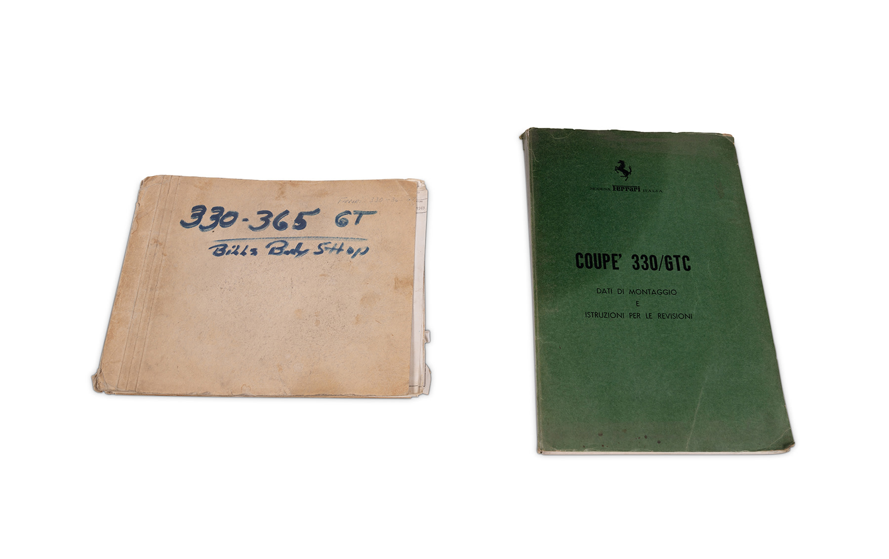 Ferrari 330 GTC Repair Manual and Ferrari 330/365 GT Parts Catalog