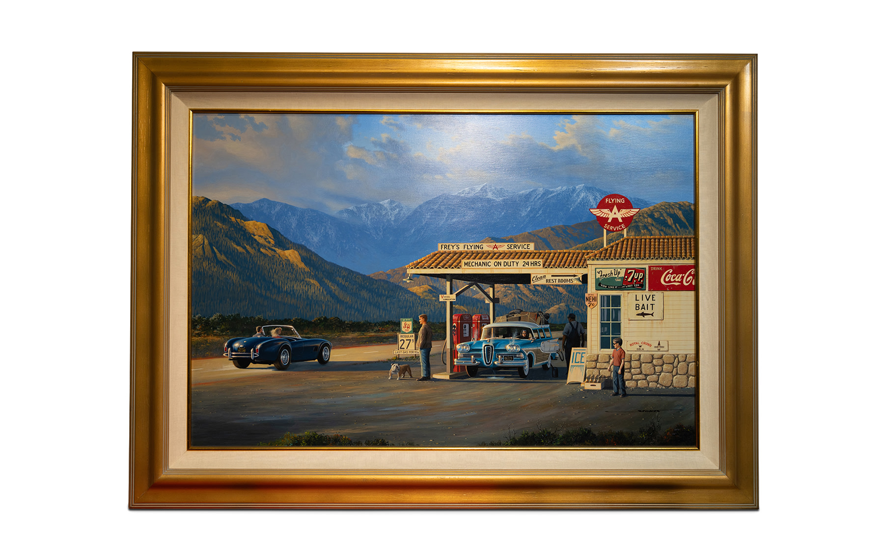 Original Painting, Cobra and Edsel by Stokes, Acrylic on Canvas