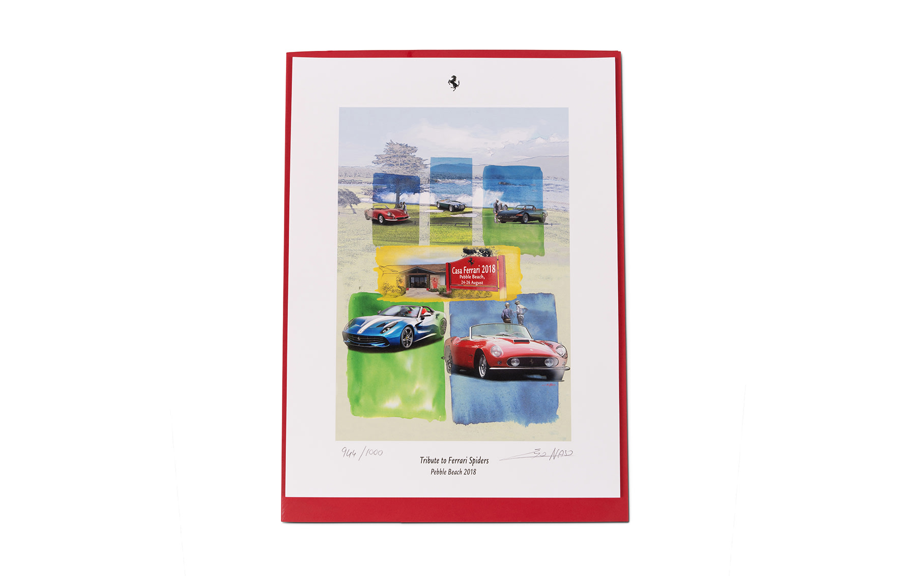 Ferrari Spiders at Pebble Beach Limited-Edition Print, No. 966/1000