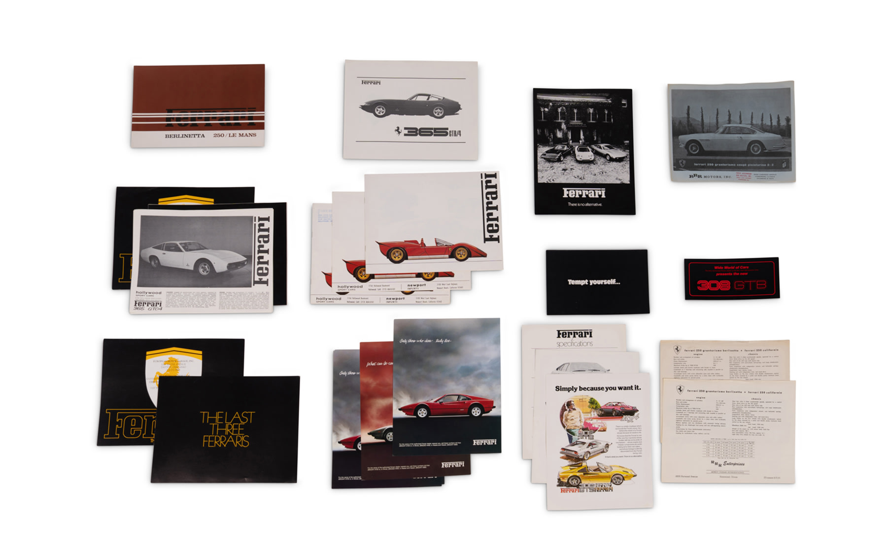 Ferrari Sales Literature from American Dealers