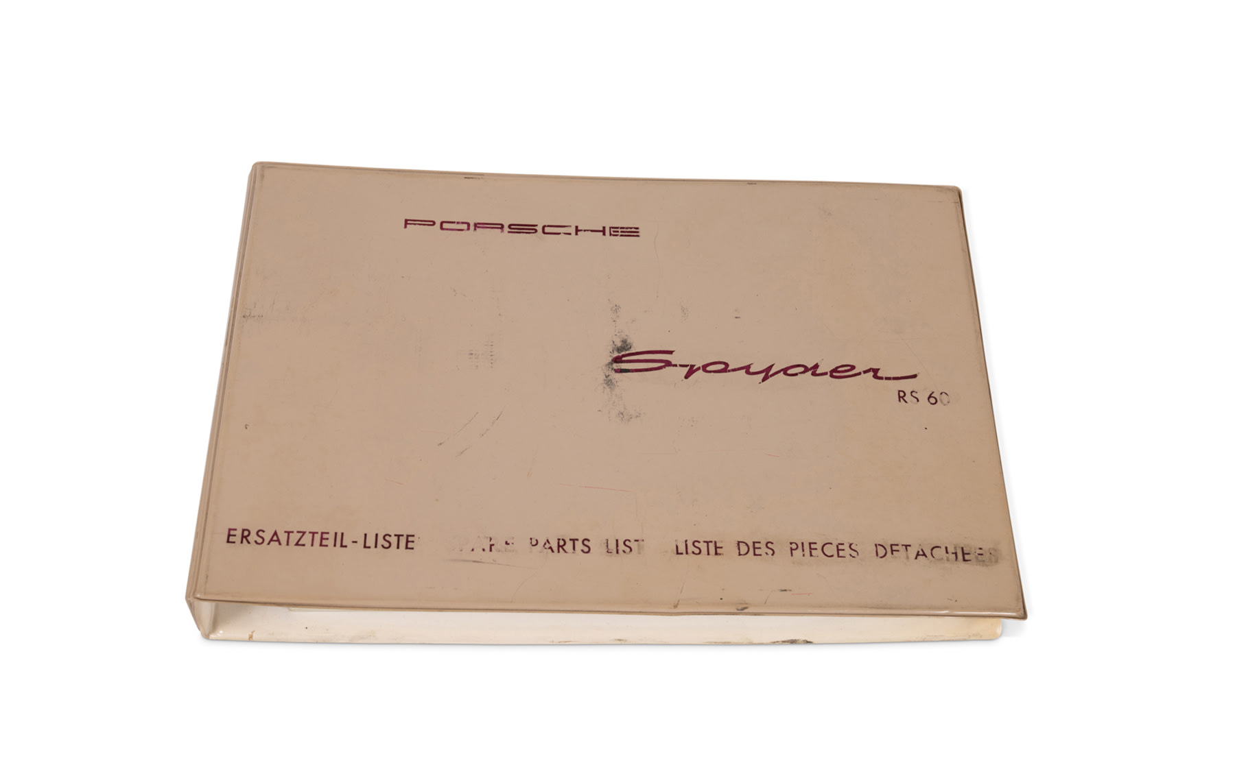 Porsche RS60 Spyder Ersatzteil-Liste (Parts Catalog)