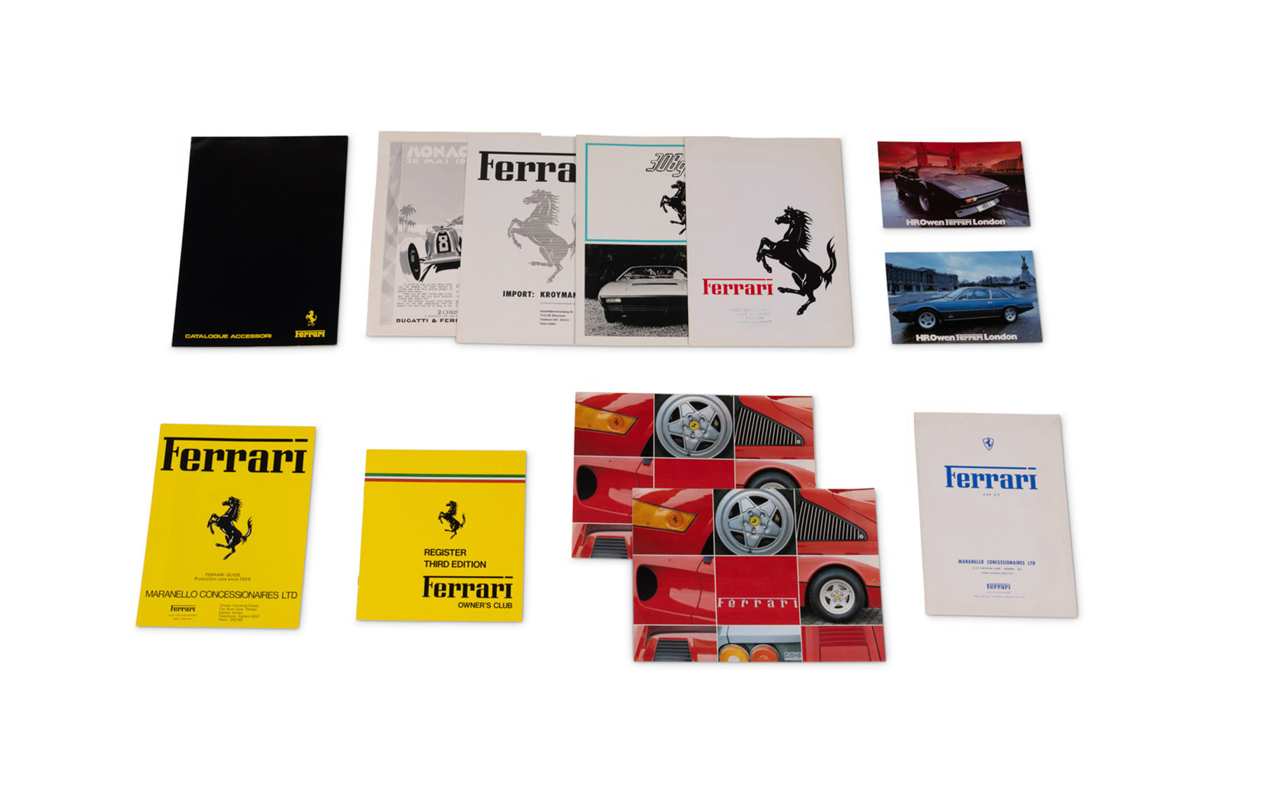 Ferrari Sales Literature from UK and European Dealers