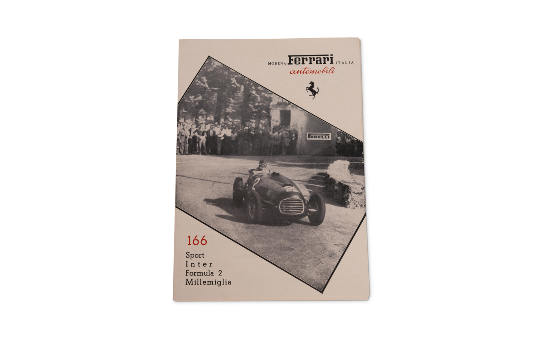 Ferrari 166 Sport, Inter, Formula 2, Mille Miglia Brochure