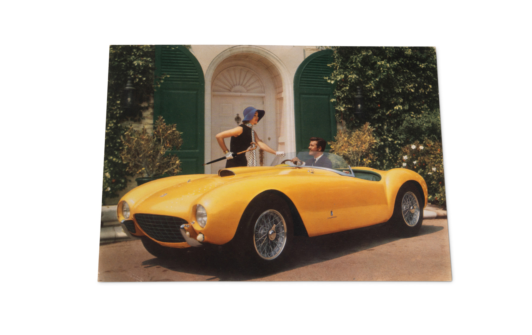 Ferrari 410 Superamerica Postcard with 375 MM Pictured