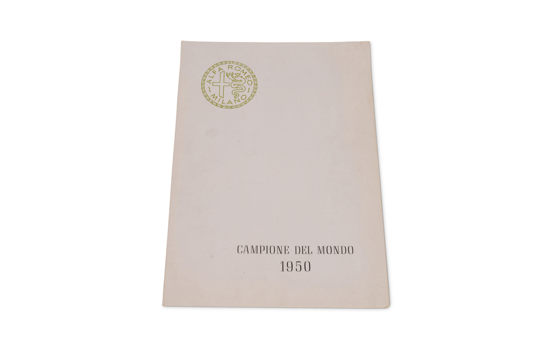 1950 Alfa Romeo Campione del Monde Brochure