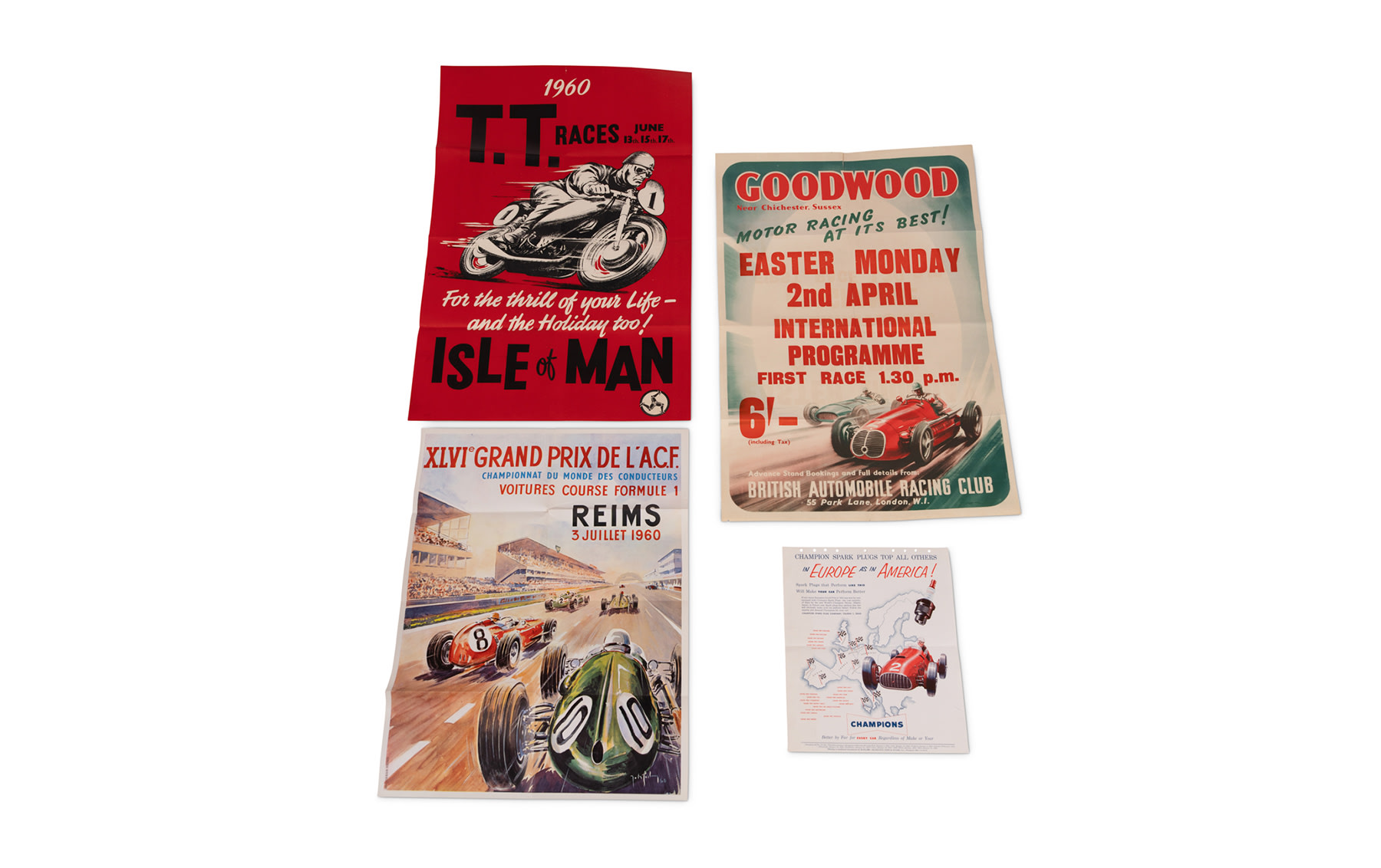 Assorted Racing Posters, c. 1950s