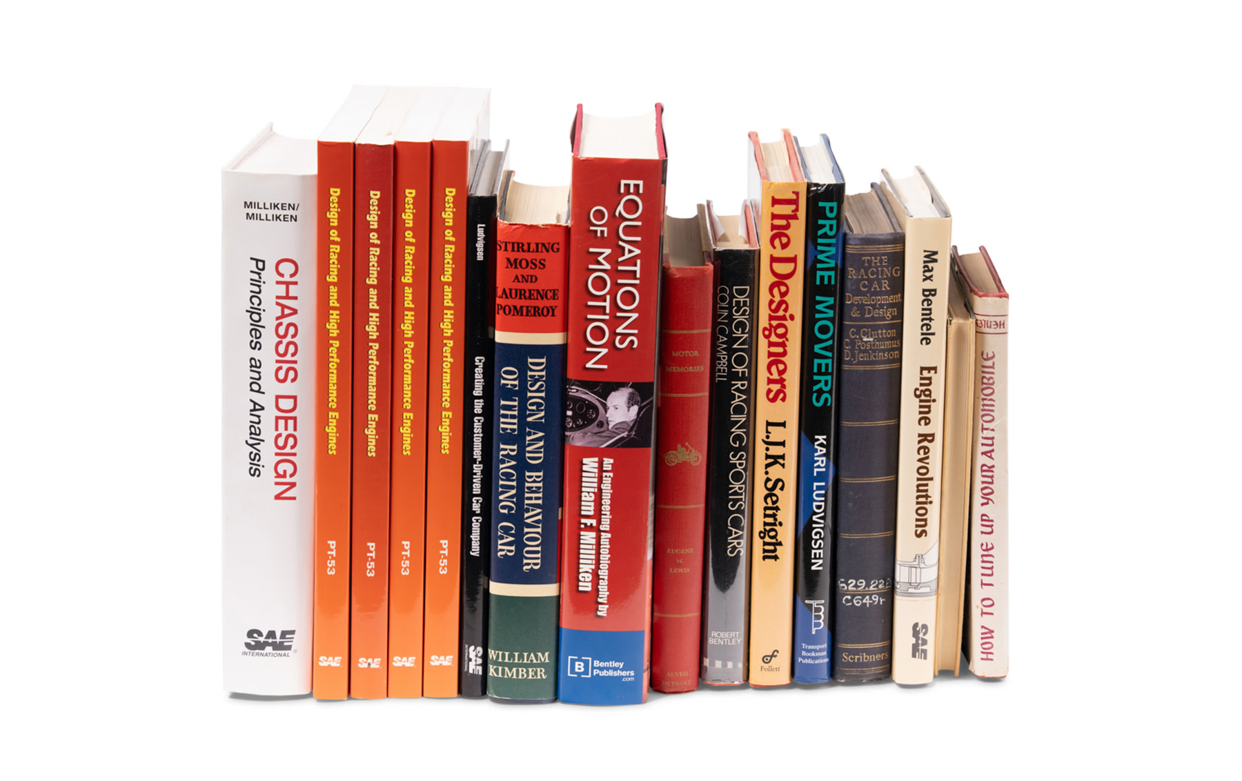 Assorted Books on Automotive Racing and Engineering