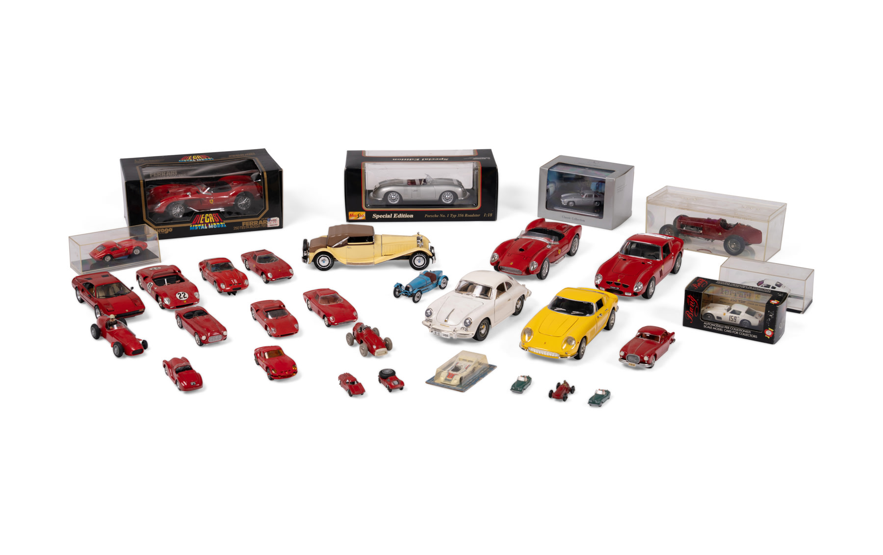 Assorted Porsche and Ferrari Models in Various Scales