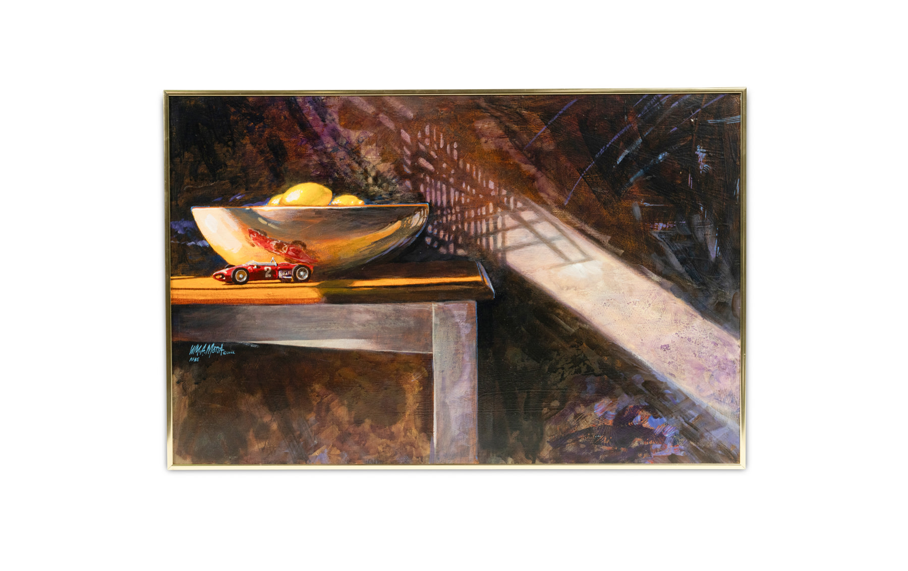 Original Acrylic Painting, 'Phil's Great Ride' by Famed Automotive Artist William A. Motta, 2002